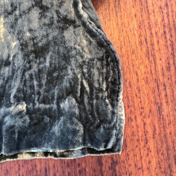 Anthropologie Ett:TWA Dark Green Velvet Elastic Waist Cropped Pull On Pants - Picture 3 of 8